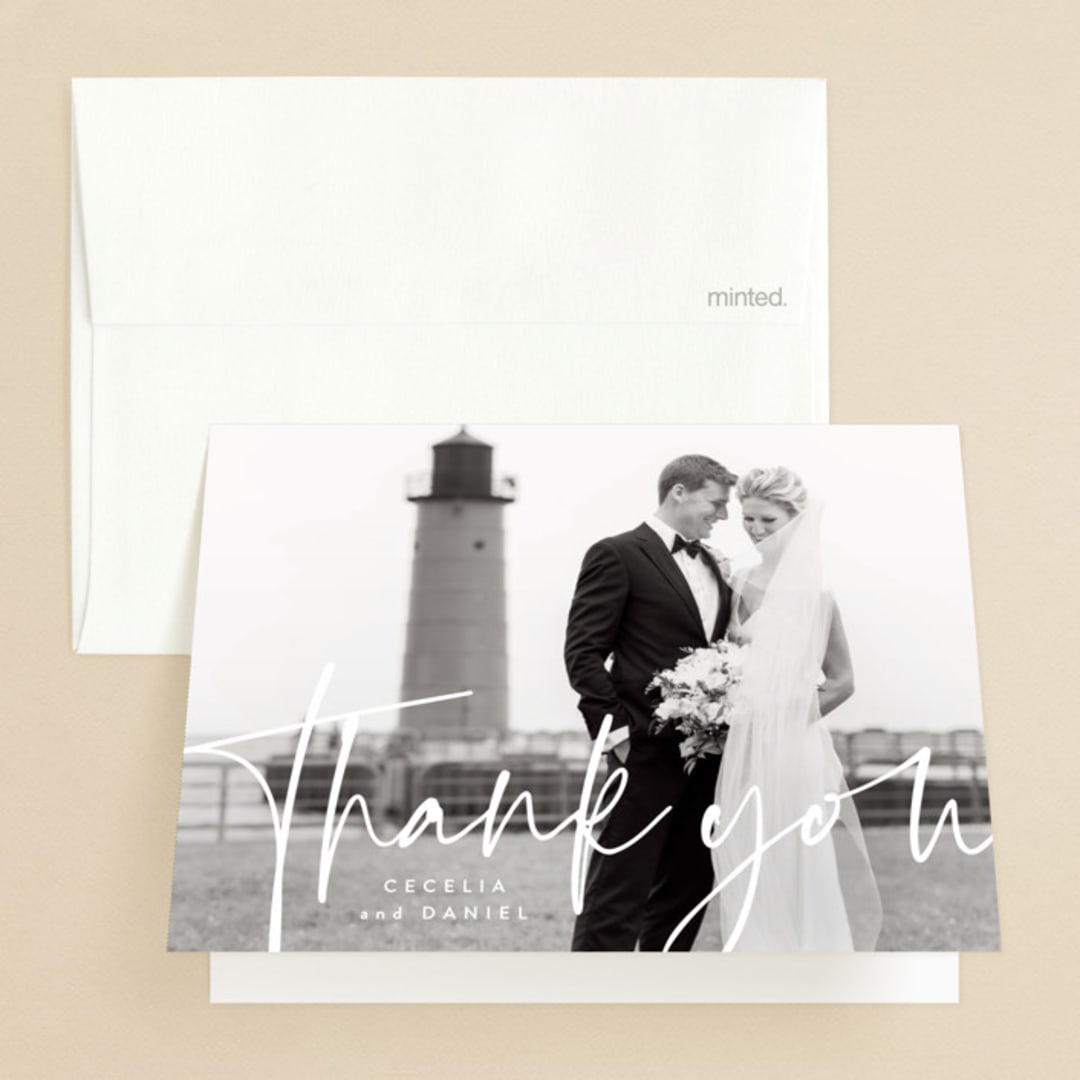 "In this together" - Wedding Thank You Cards in Black Tie by Lea Delaveris - Front