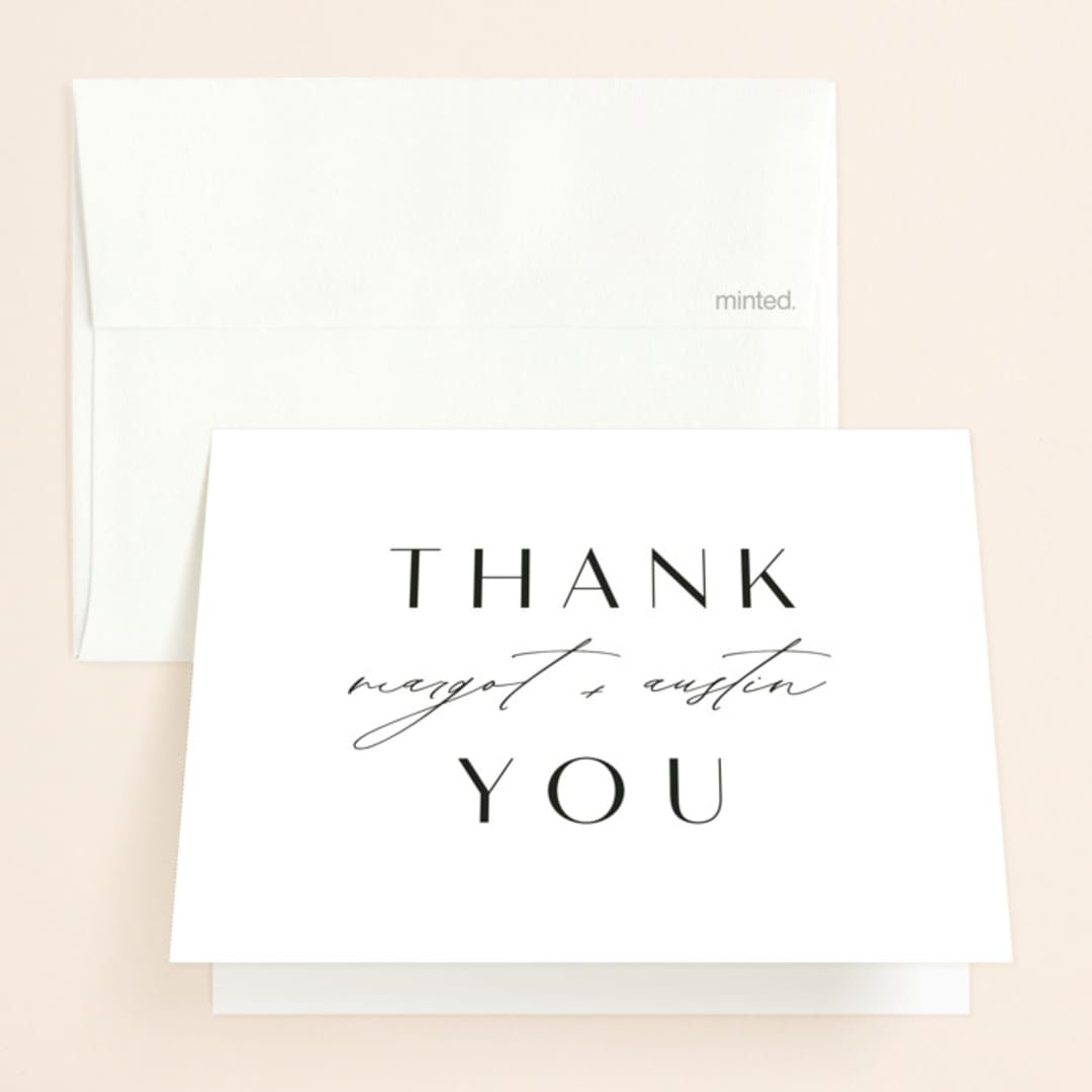 "Margot" - Wedding Thank You Cards in Midnight by Lauren Chism - Front