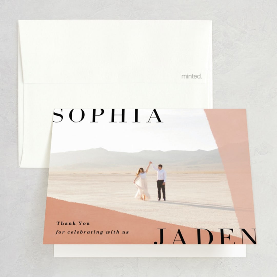 "Magazine Serif" - Wedding Thank You Cards in Sand Dunes by Elly - Front