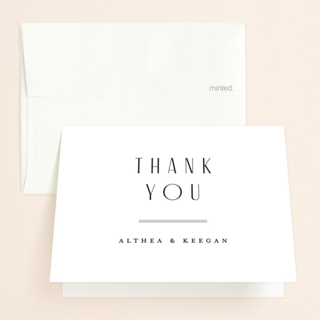 "Narrative" - Wedding Thank You Cards in Frost by Jennifer Wick - Front