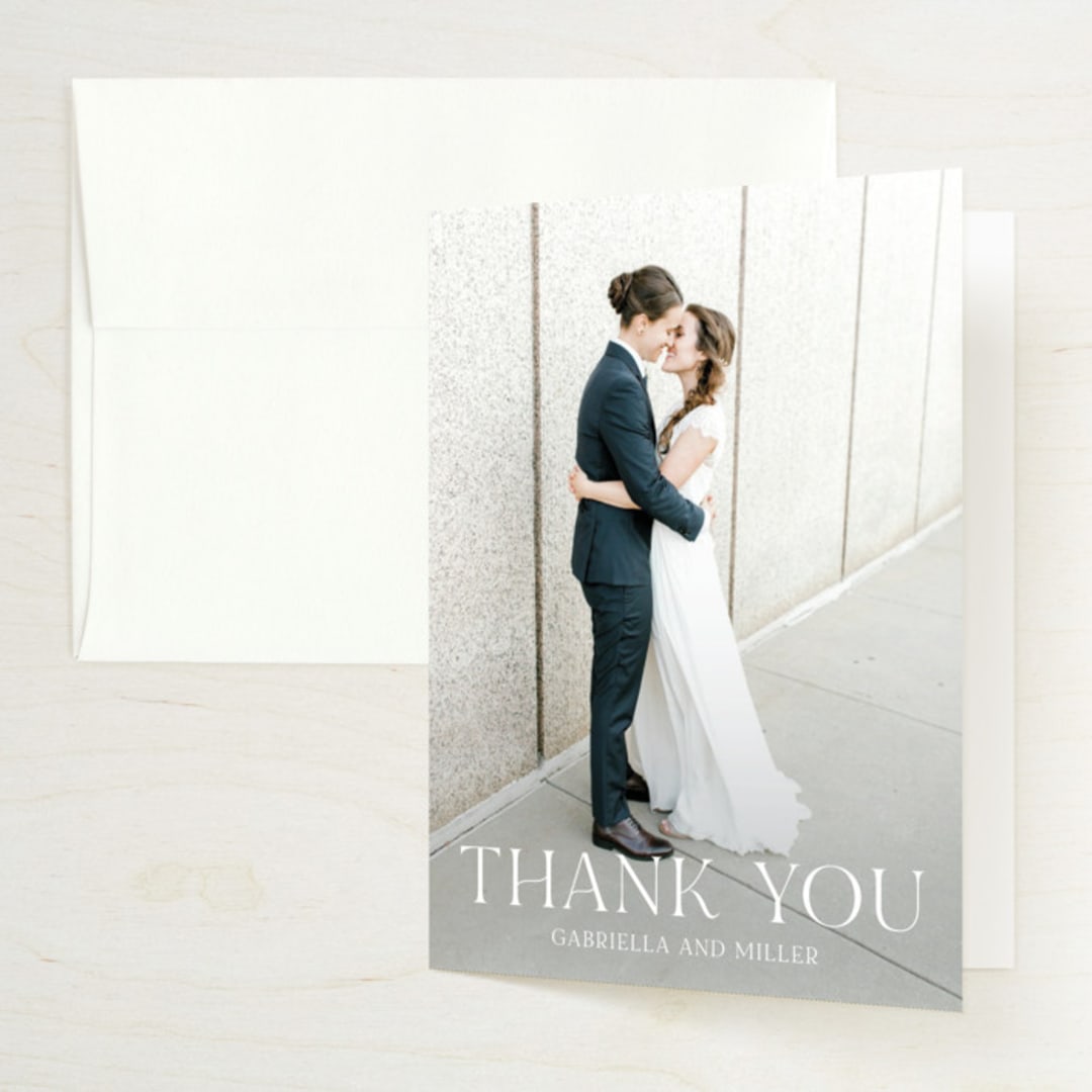 "Marry You" - Wedding Thank You Cards in Blush by Design Lotus - Front