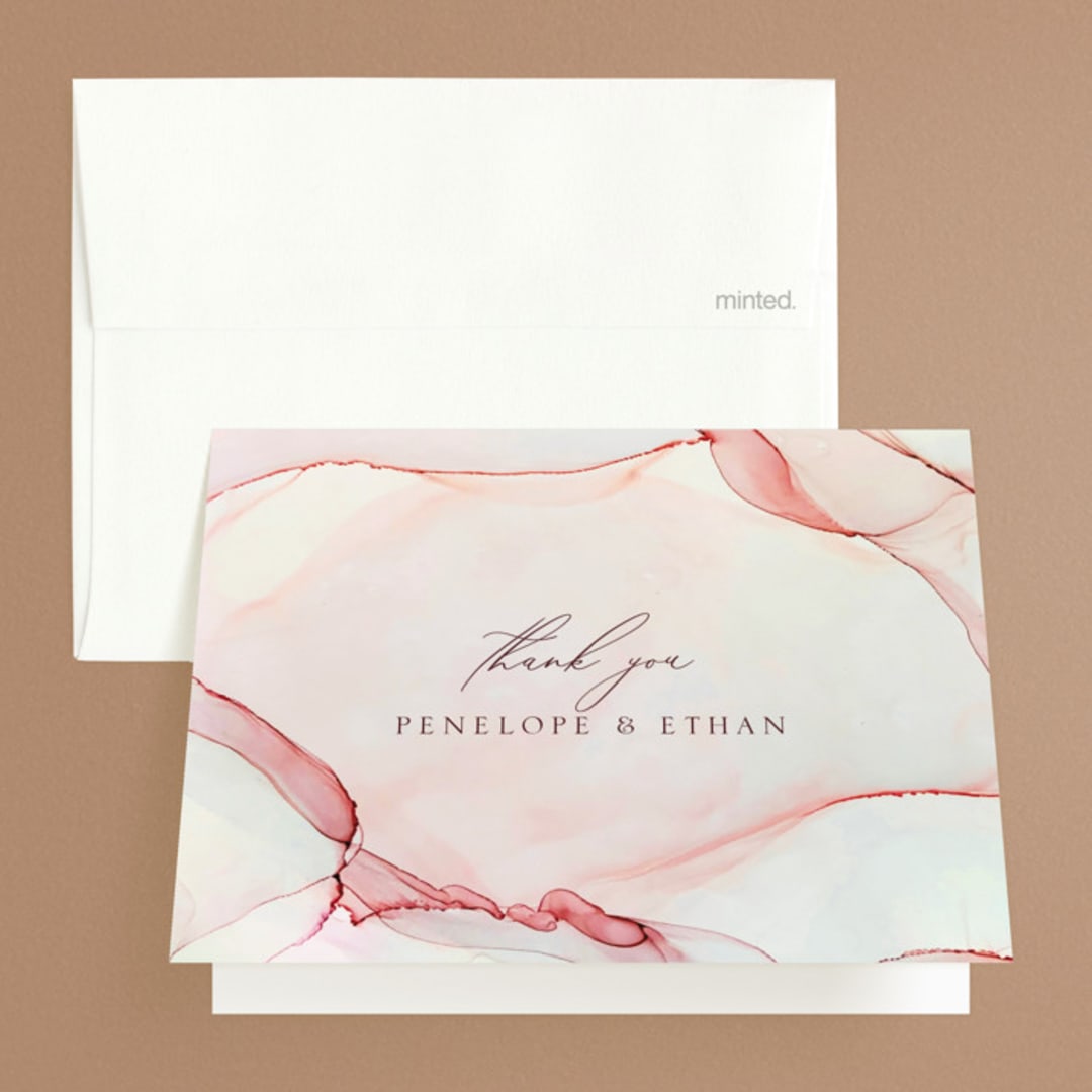 "opalescent" - Wedding Thank You Cards in Chalcedony by Erin Deegan - Front