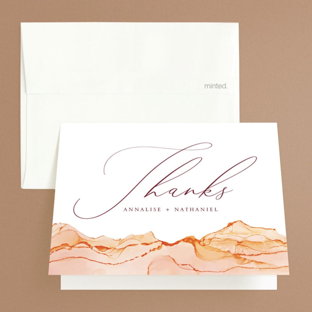 "Sandstone" - Wedding Thank You Cards in Topaz by Erin Deegan - Front