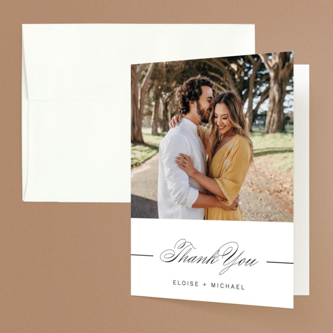 "Of Note" - Wedding Thank You Cards in Pearl by Olivia Raufman - Front