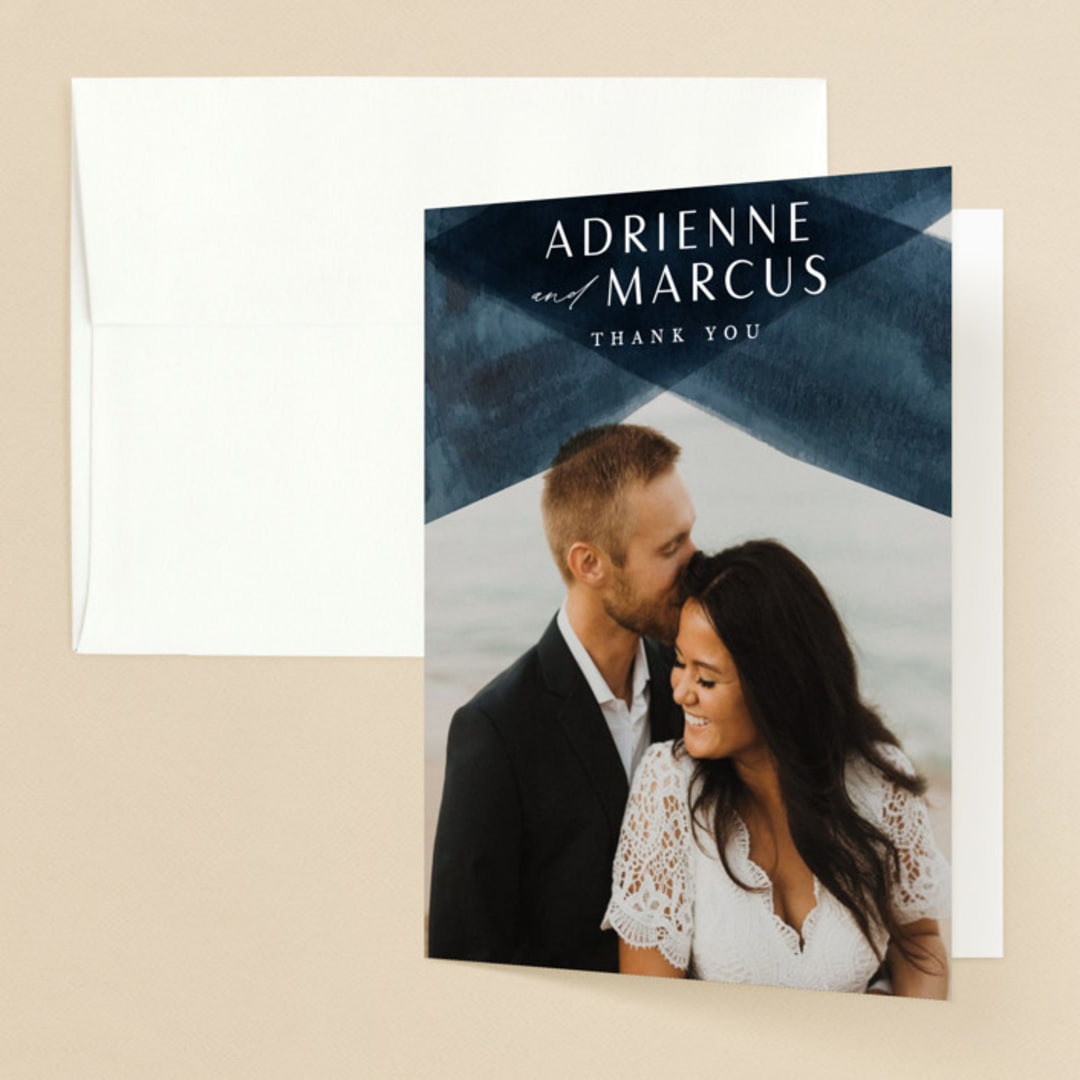 "Trio" - Wedding Thank You Cards in Ocean by Erin L. Wilson - Front