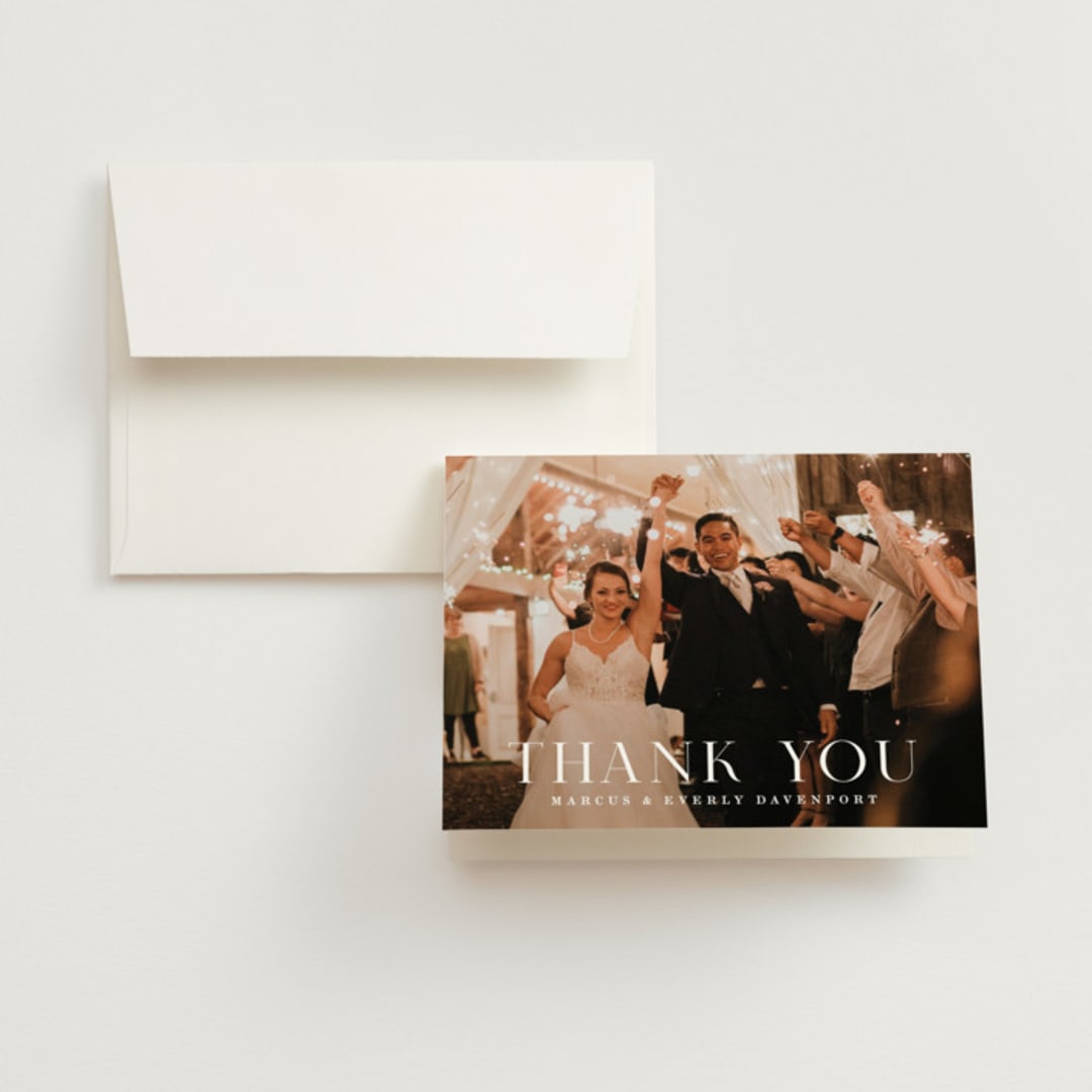 "Everly" - Wedding Thank You Cards in Snow by Hooray Creative - Front