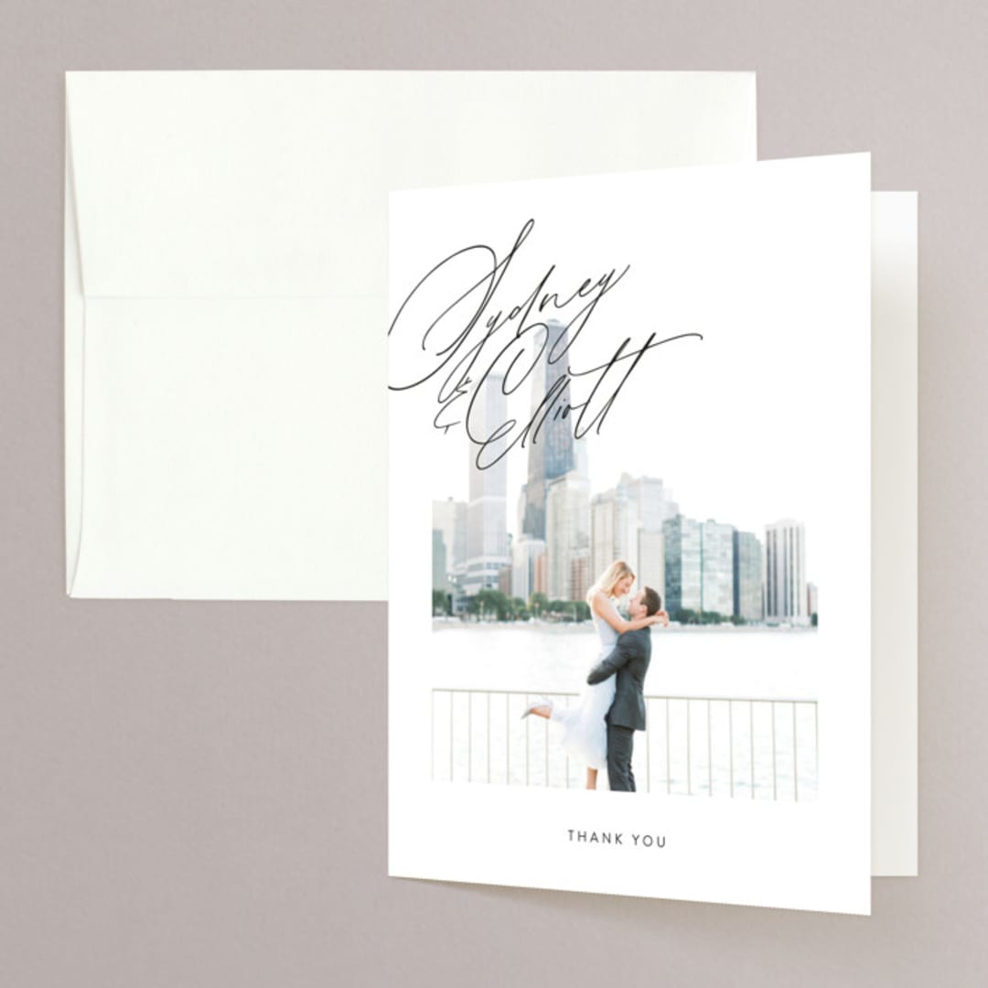 "By Your Side" - Wedding Thank You Cards in Crest by Design Lotus - Front