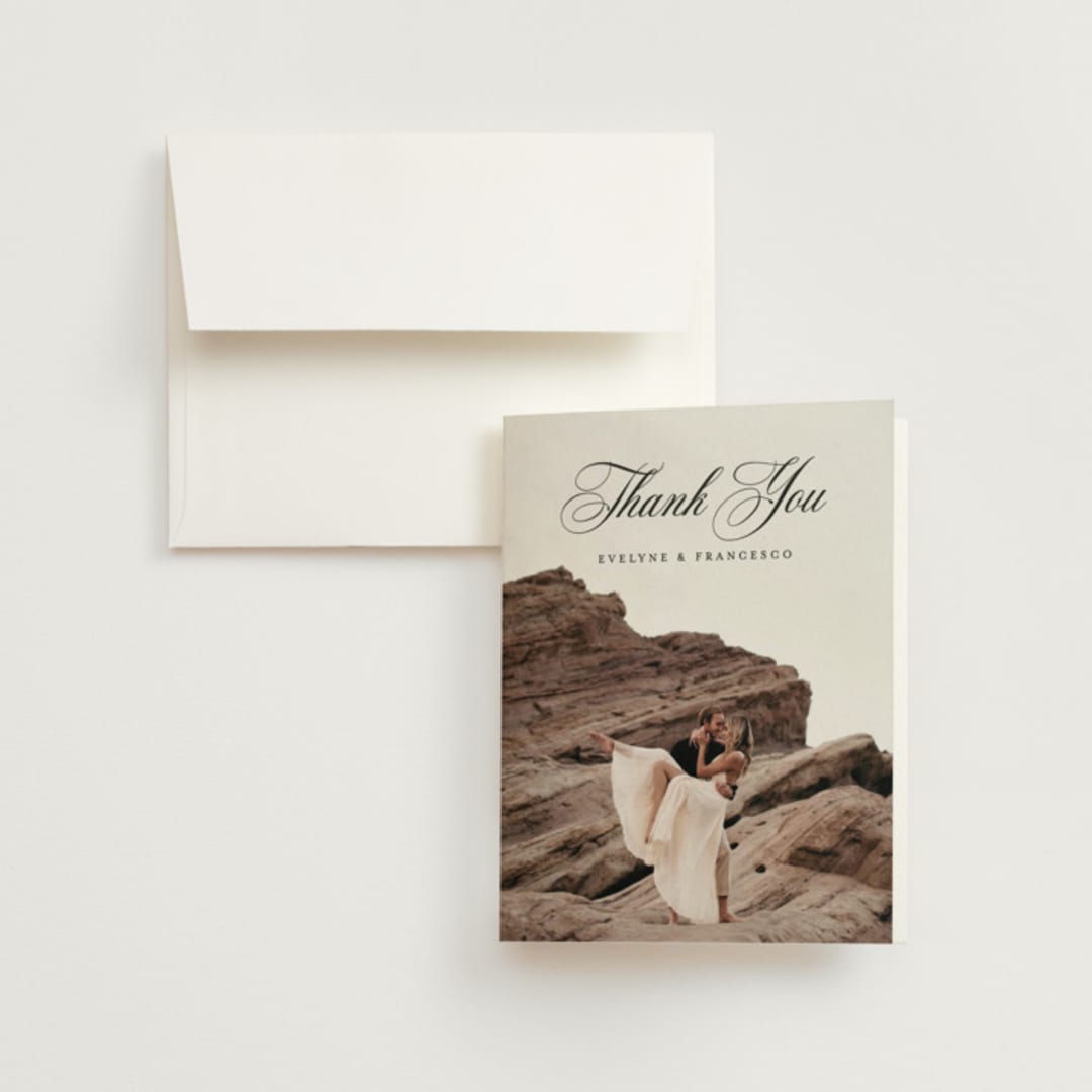 "Blancmange" - Wedding Thank You Cards in Frost by chocomocacino - Front