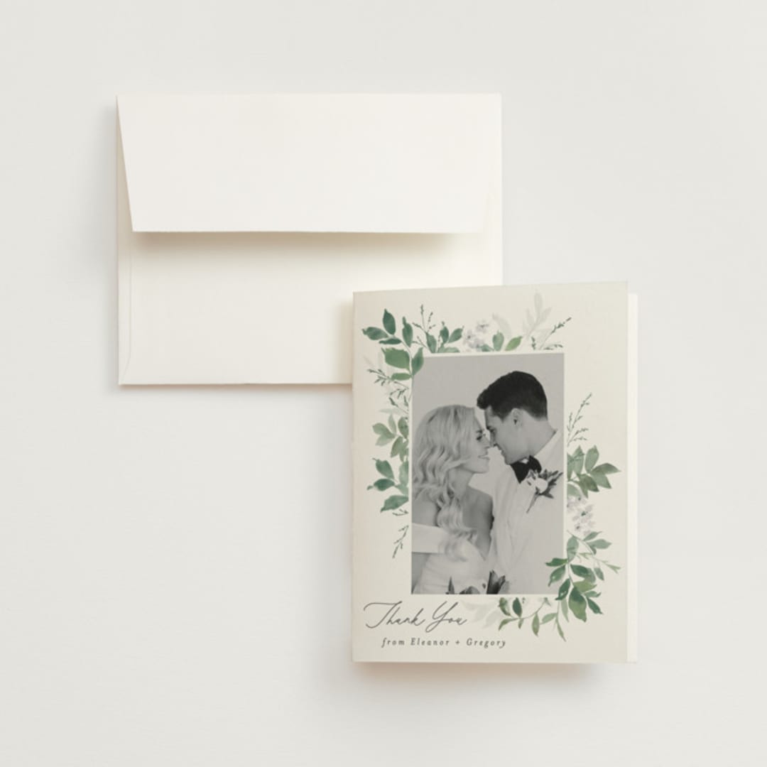 "Grove" - Wedding Thank You Cards in Fern by Everett Paper Goods - Front