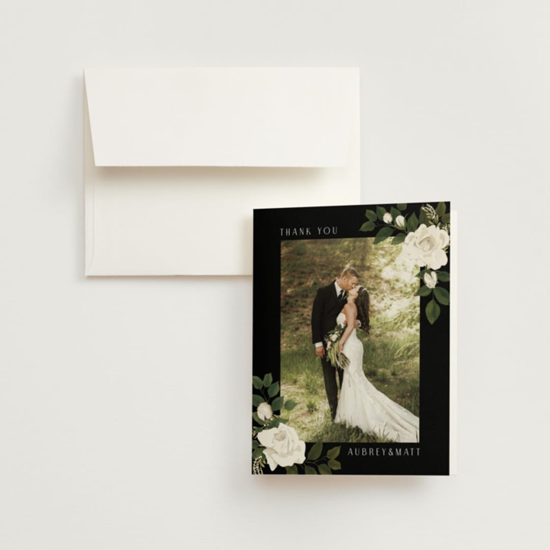 "Rose Garden" - Wedding Thank You Cards in Porcelain by Susan Moyal - Front