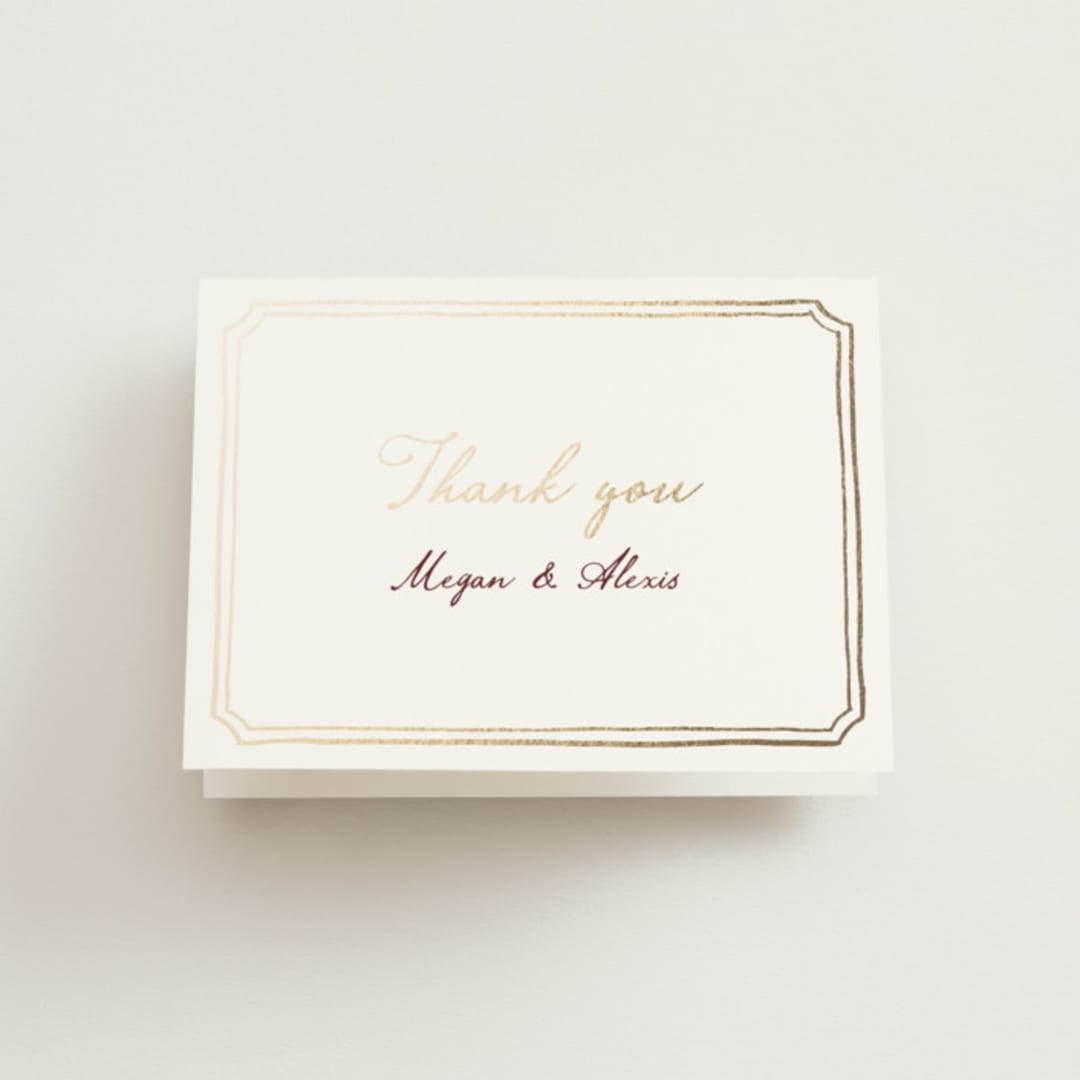 "Handwritten" - Wedding Thank You Cards in Wine by Cass Loh - Front