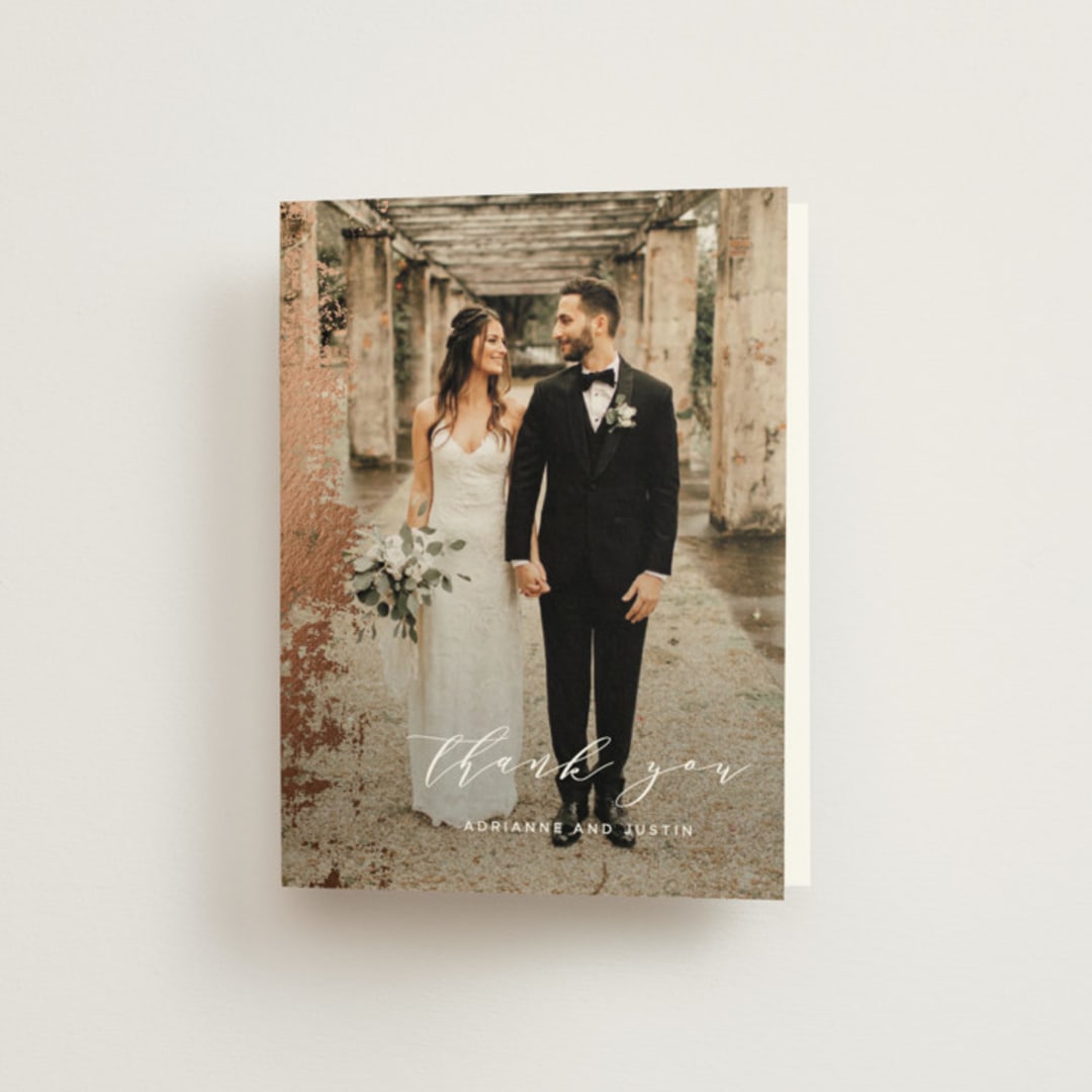 "Woodland Hills" - Wedding Thank You Cards in Copper by Eric Clegg - Front