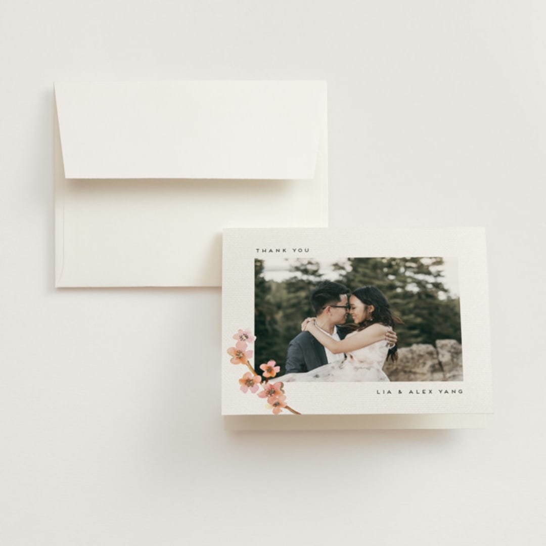 "Love Blossom" - Wedding Thank You Cards in Blush by Petra Kern - Front