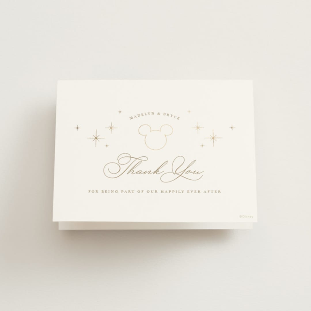 "Disney's Minimal Mickey Mouse" - Wedding Thank You Cards in Celebration by Jennifer Postorino - Front
