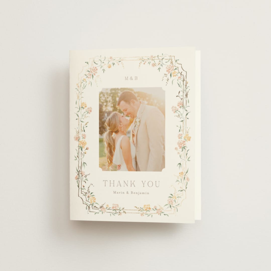 "Victorian Trellis" - Wedding Thank You Cards in Golden Summer by Erin L. Wilson - Front