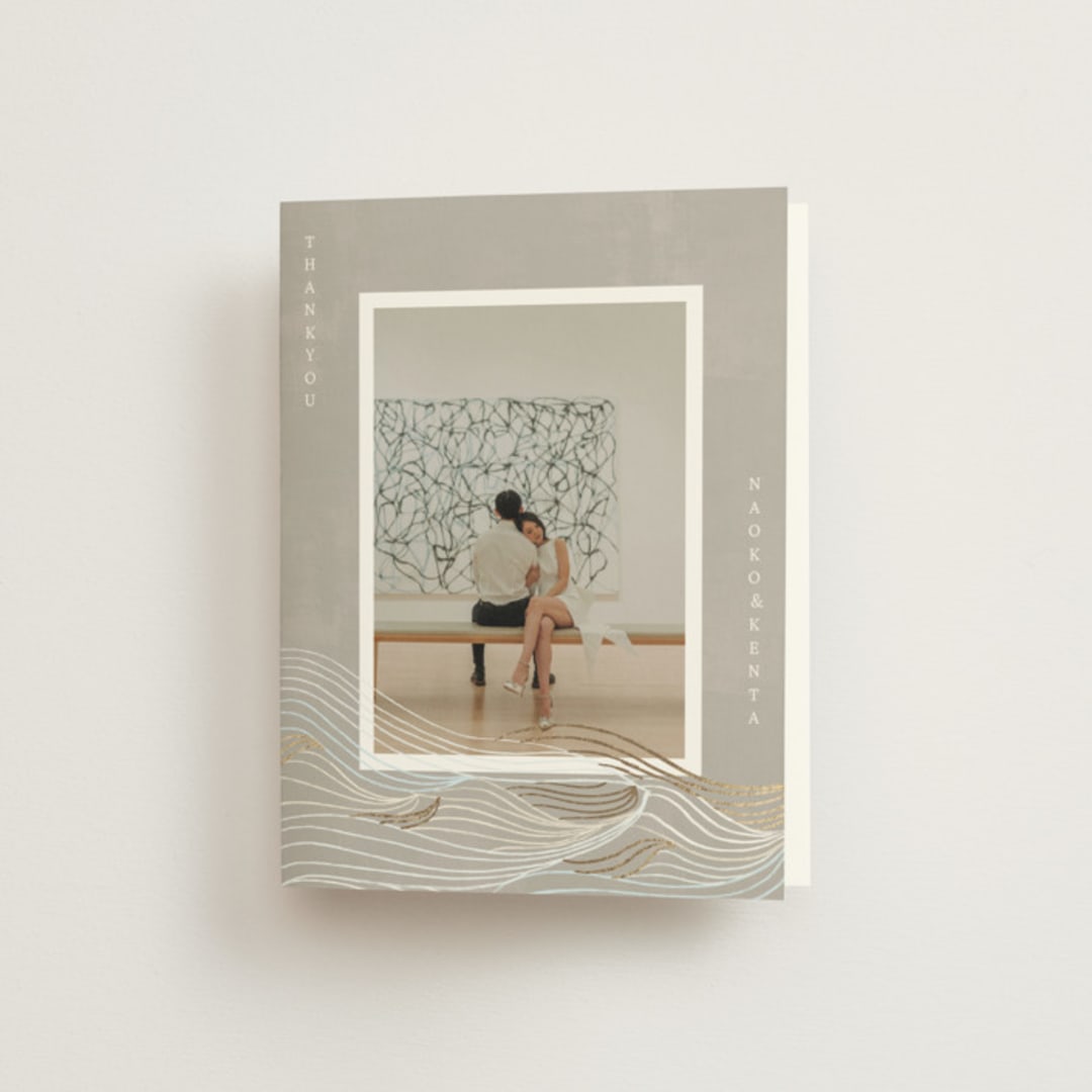 "Asahi" - Wedding Thank You Cards in Ash by Jelena Vuletic - Front