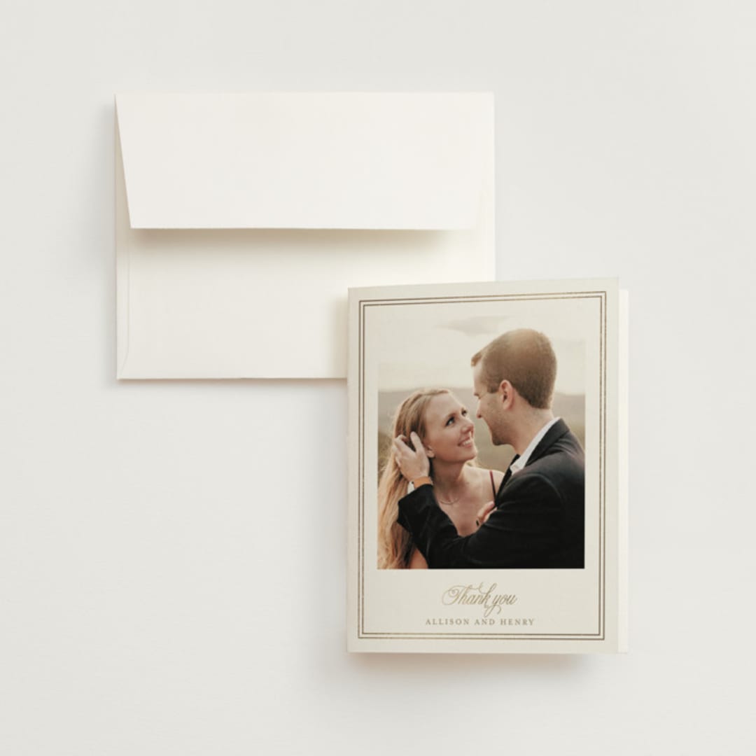 "Chic Monogram" - Wedding Thank You Cards in Porcelain by Mansi Verma - Front