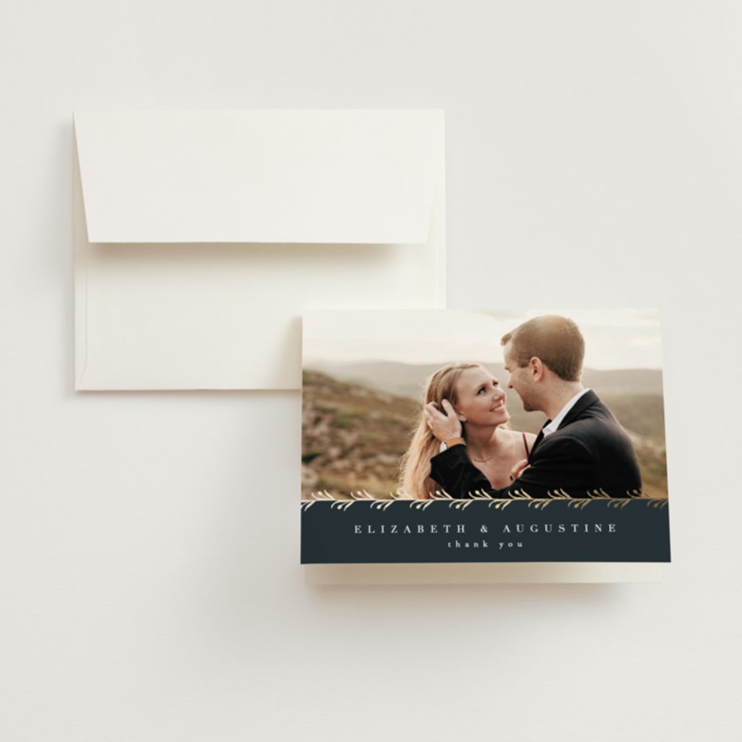 "For Eternity" - Wedding Thank You Cards in Midnight by Ana de Sousa - Front