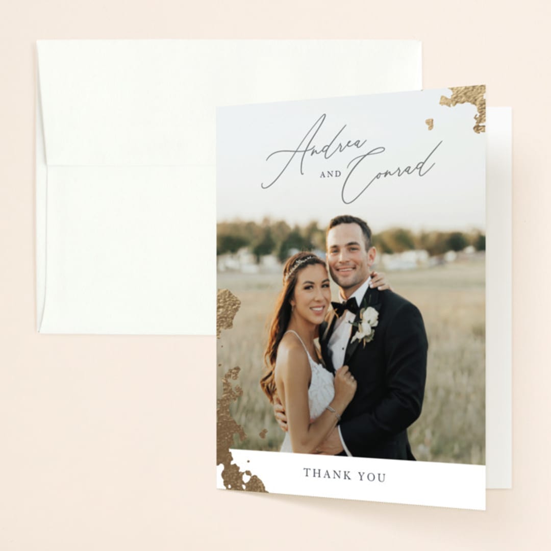 "far and away" - Wedding Thank You Cards in Lily by Design Lotus - Front