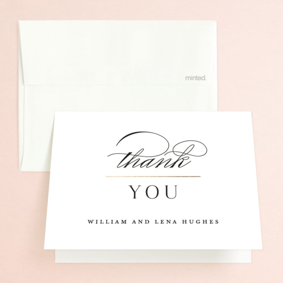 "Initially Yours" - Wedding Thank You Cards in Salt by Hooray Creative - Front
