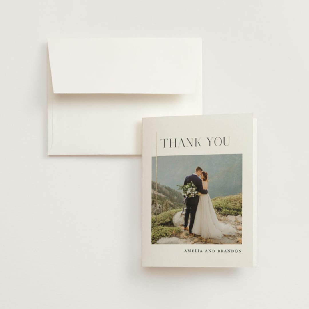 "Elegant Flourish" - Wedding Thank You Cards in Sugar by Jessica Williams - Front