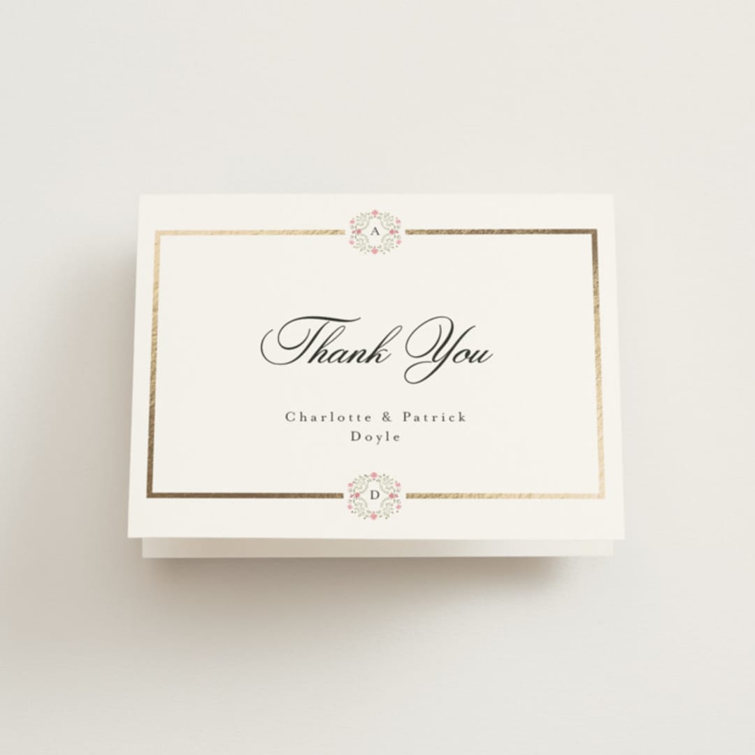 "Embrace" - Wedding Thank You Cards in Peony by Susan Moyal - Front