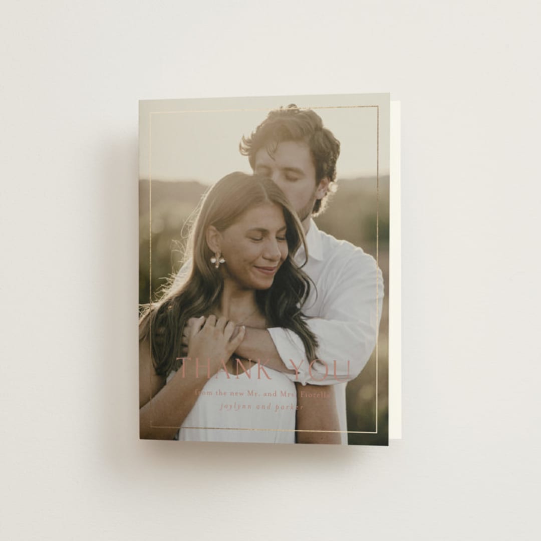 "Warm affection" - Wedding Thank You Cards in Dusty Rose by Stacey Meacham - Front