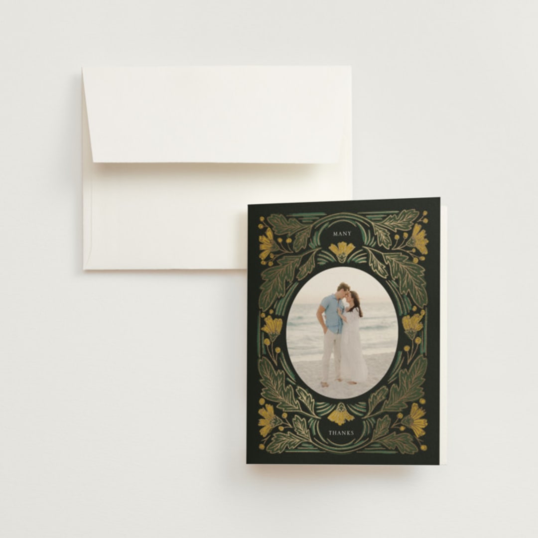 "Embellished" - Wedding Thank You Cards in Buttercup by Jen Owens - Front
