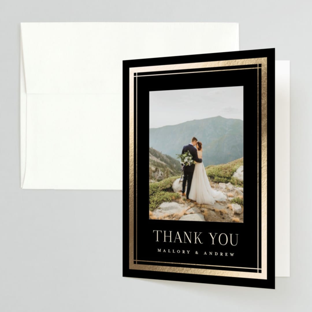 "Formal" - Wedding Thank You Cards in Onyx by Jessica Williams - Front