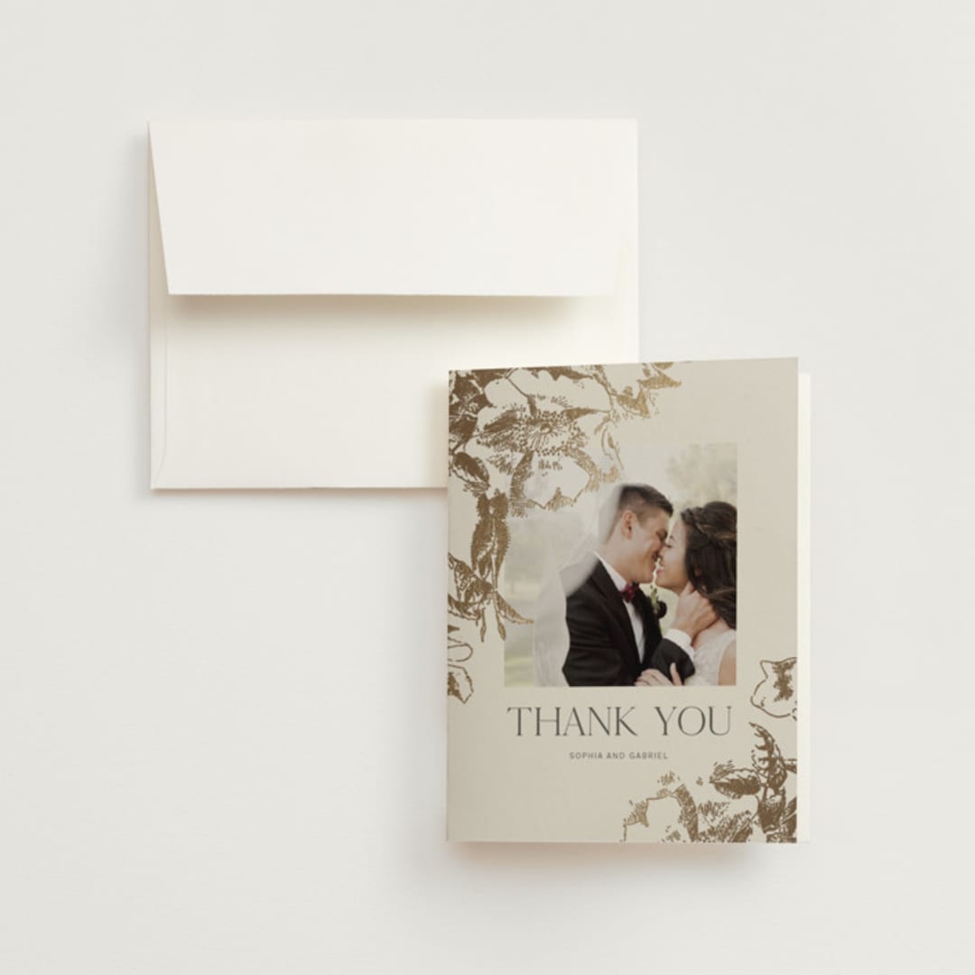 "mon amour" - Wedding Thank You Cards in Hope Floats by Design Lotus - Front