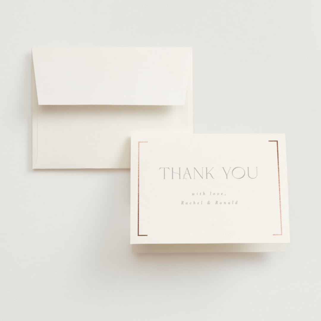 "Bellino" - Wedding Thank You Cards in Snow by AK Graphics - Front