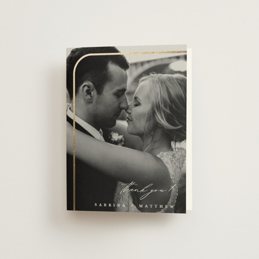 "Tuxedo" - Wedding Thank You Cards in Black Tie by Carolyn Nicks - Front