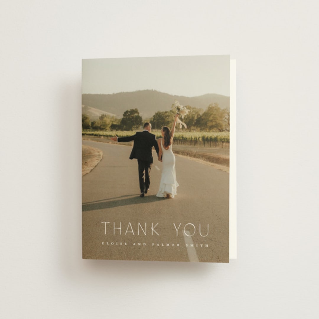 "Fringe" - Wedding Thank You Cards in Midnight by Leah Bisch - Front