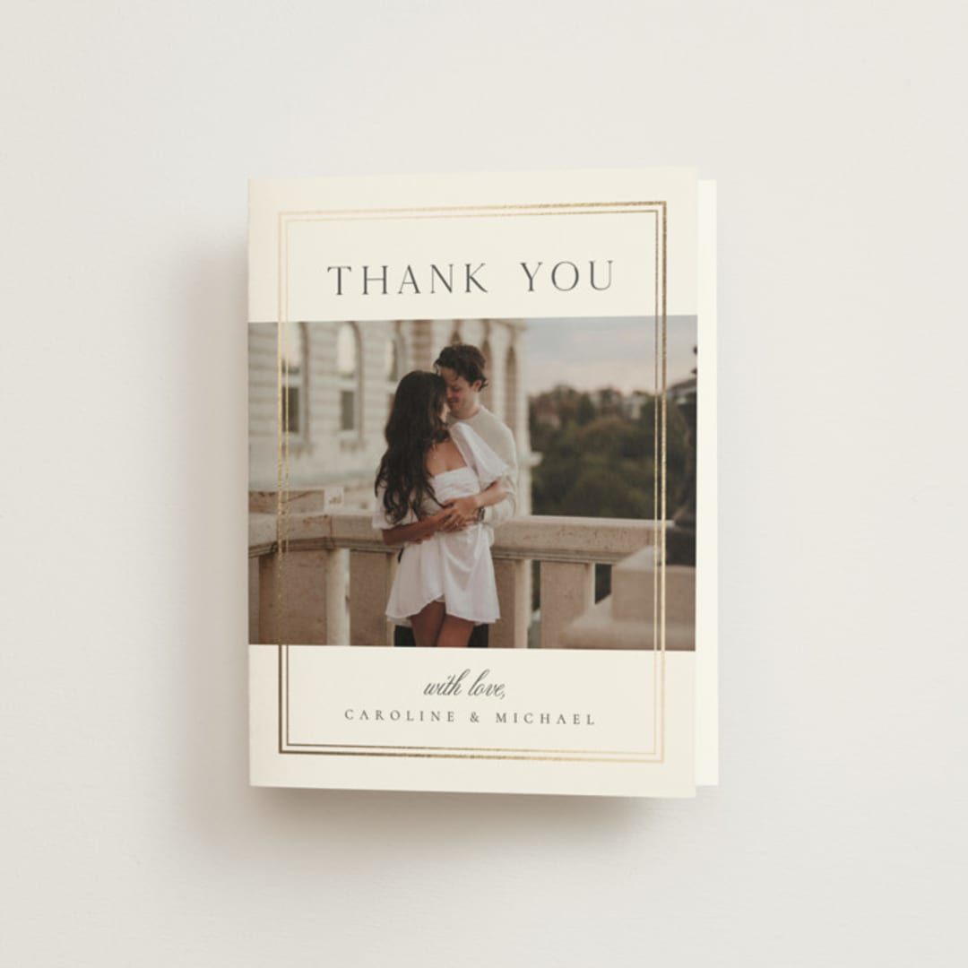 "Lustre" - Wedding Thank You Cards in Cloud by Nicole Walsh - Front