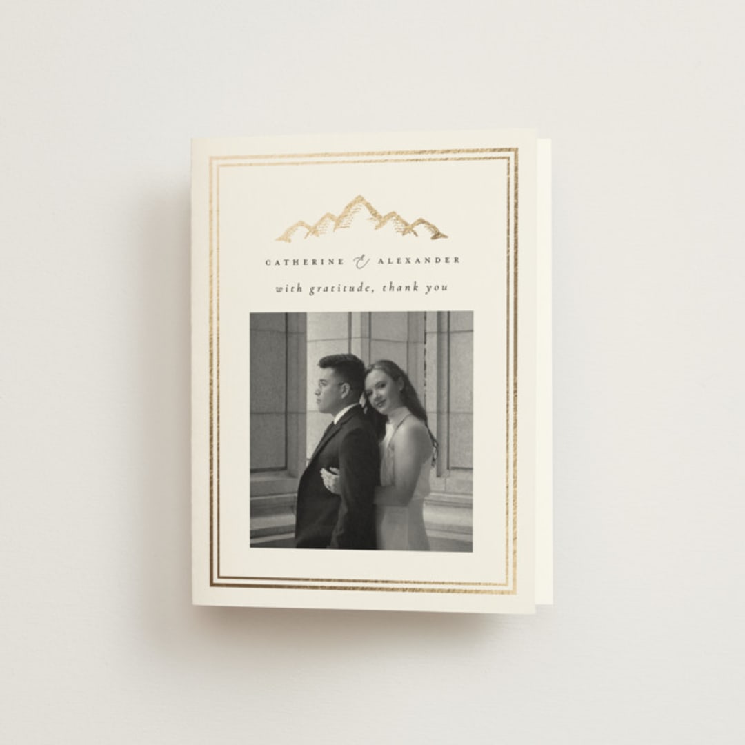 "Summit Serenity" - Wedding Thank You Cards in Quartz by Ana de Sousa - Front