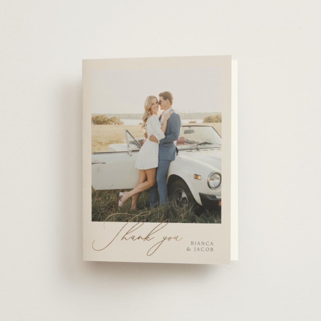"Eloquent" - Wedding Thank You Cards in Ivory by Angela Thompson - Front