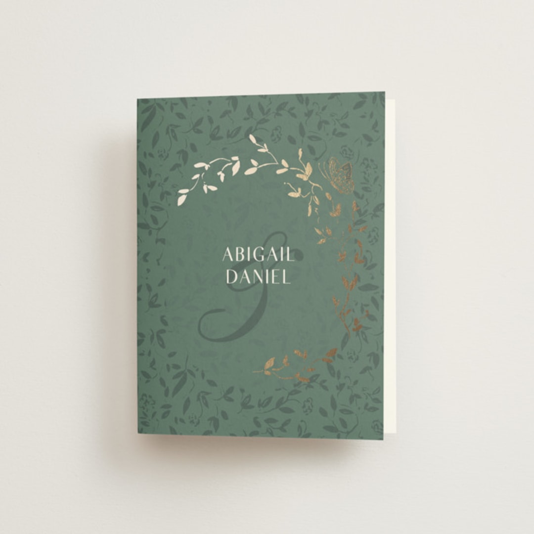 "Southern Romance" - Wedding Thank You Cards in Eucalyptus by Simona Camp - Front