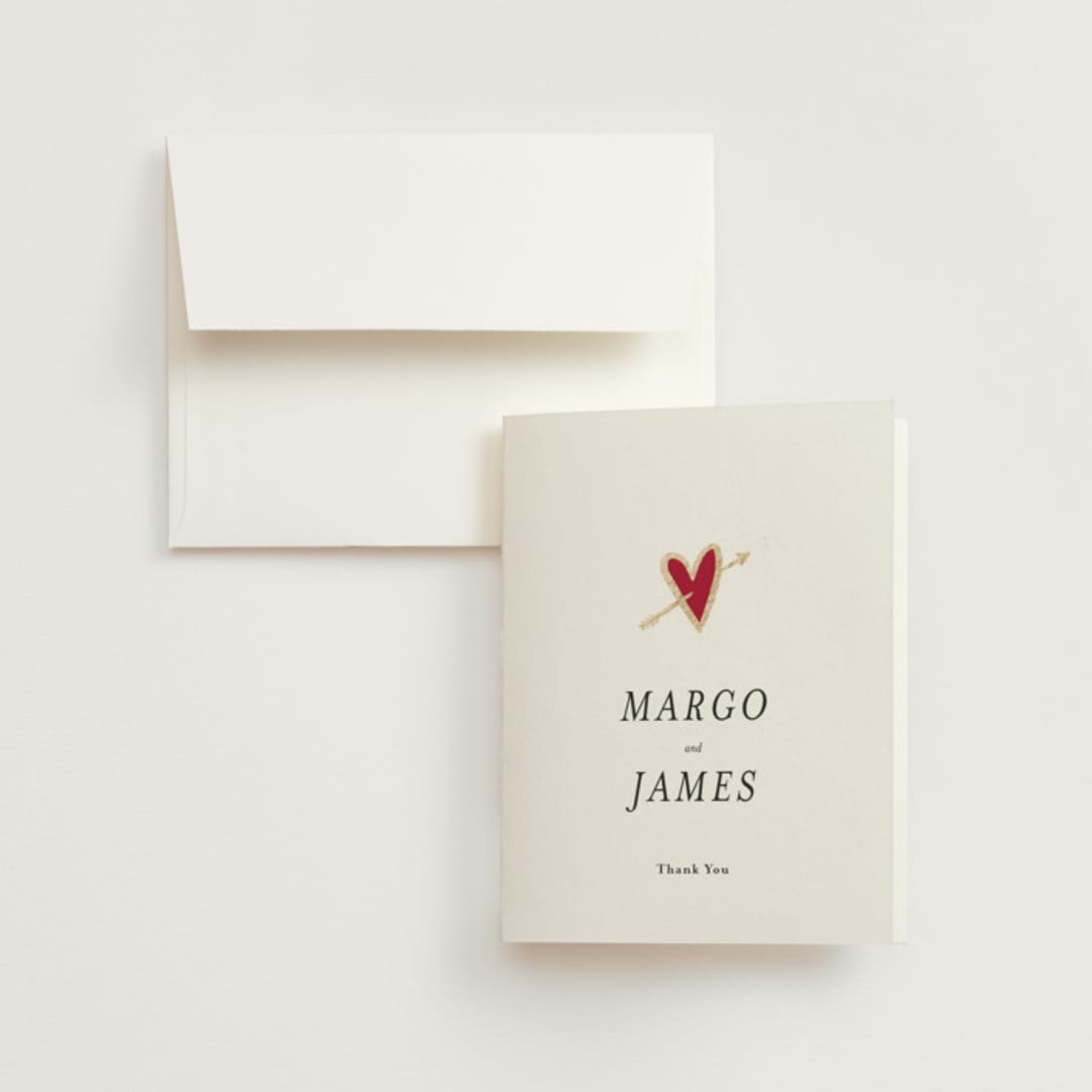 "Amore" - Wedding Thank You Cards in Snow by Ani Somi - Front