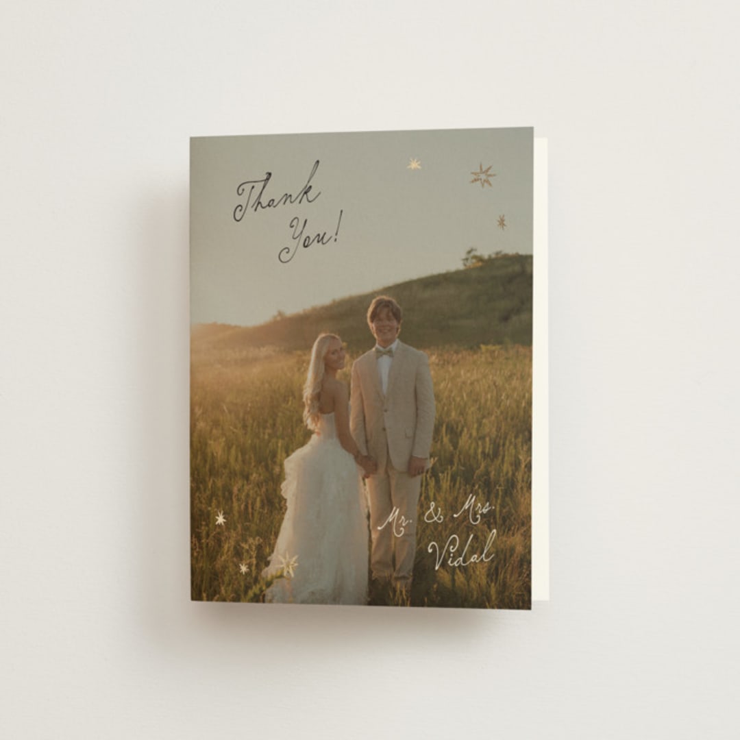 "Written in the Stars" - Wedding Thank You Cards in Noir by Ani Somi - Front