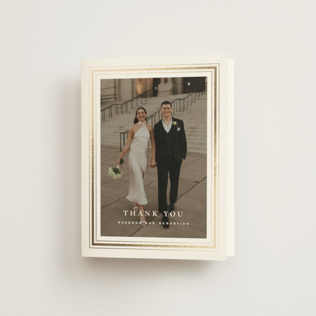 "Hampton" - Wedding Thank You Cards in Chantilly by Wildfield Paper Co - Front