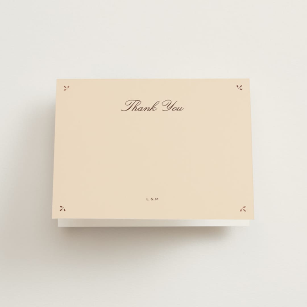 "Sweet Fancy" - Wedding Thank You Cards in Coco by Ani Somi - Front