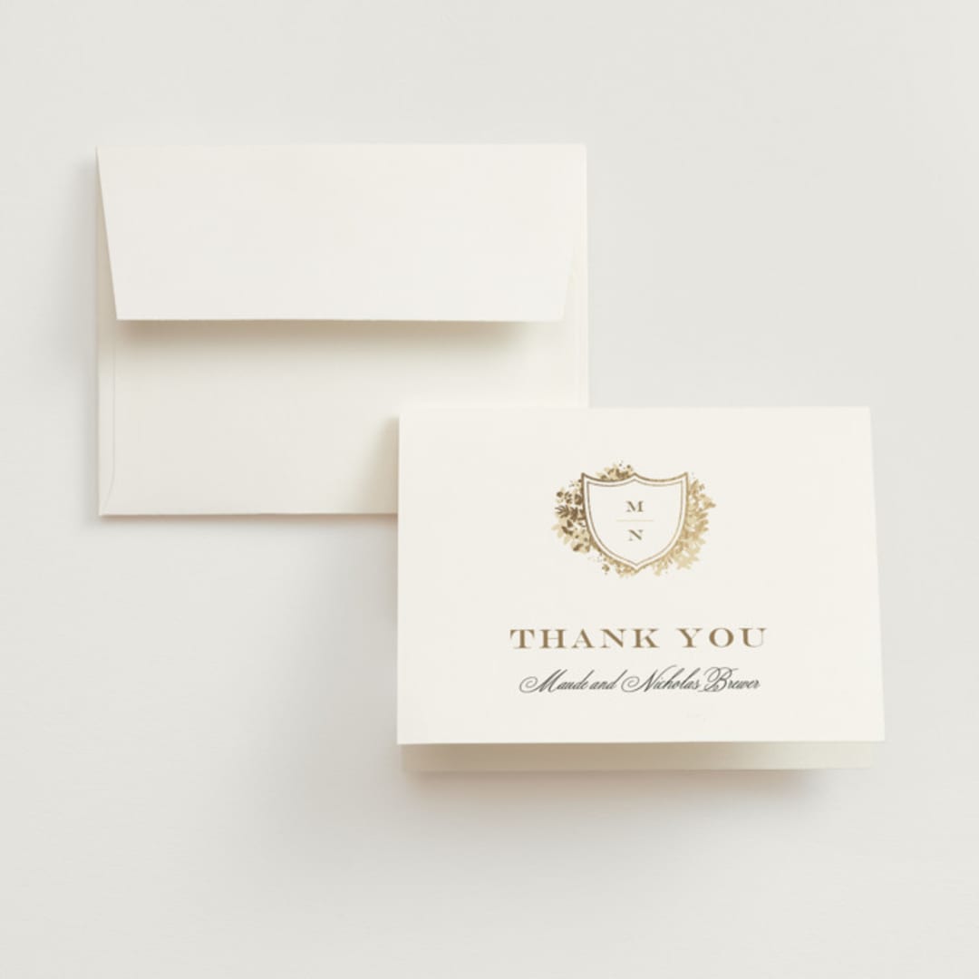 "Heritage" - Wedding Thank You Cards in Honeysuckle by Leah Bisch - Front