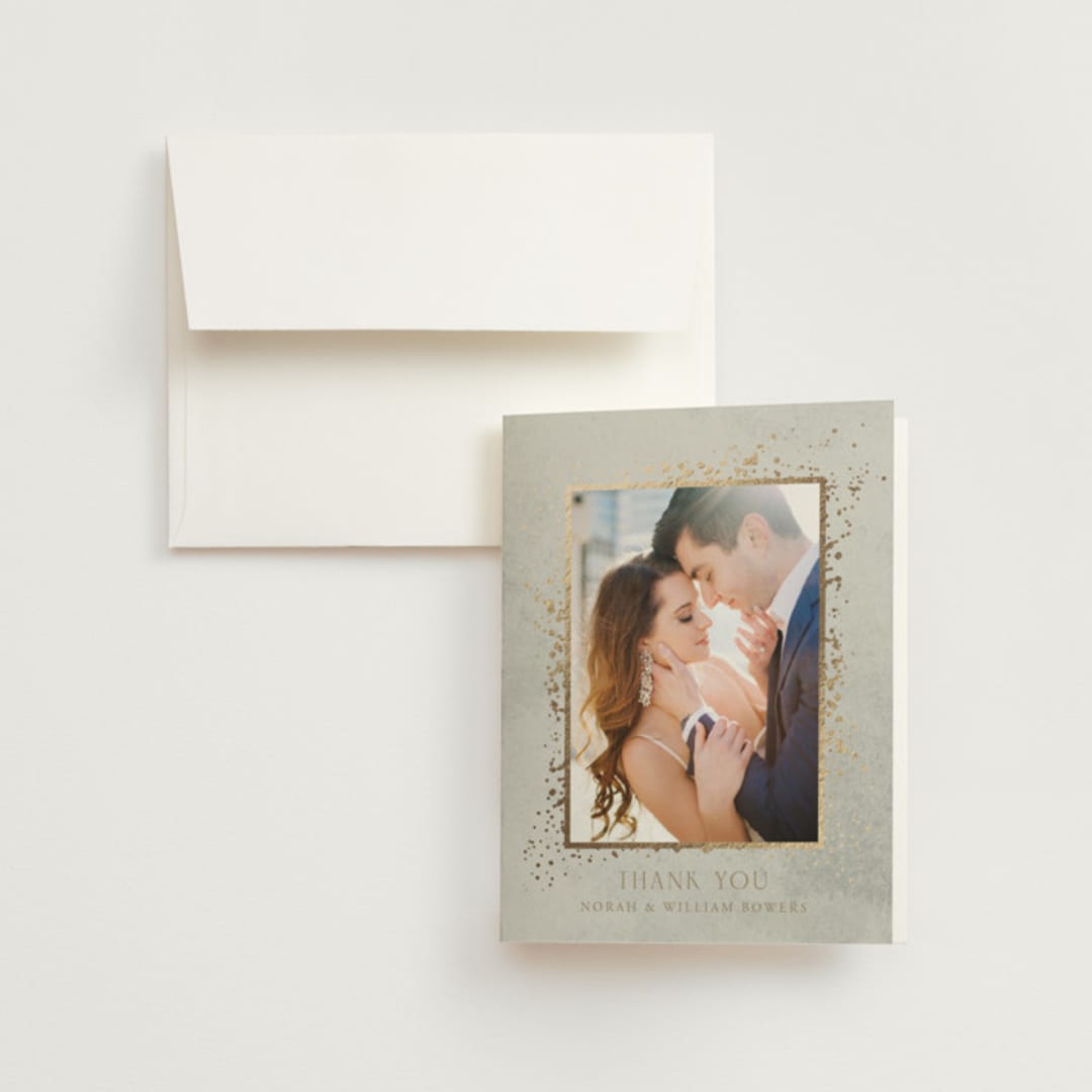 "Effervescent" - Wedding Thank You Cards in Dove by Meggy Masters - Front