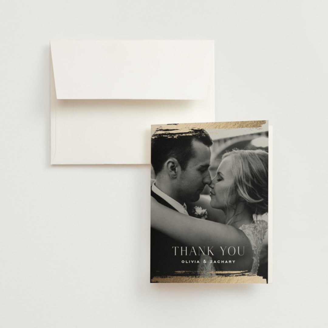 "True Love" - Wedding Thank You Cards in Clay by Carolyn Nicks - Front