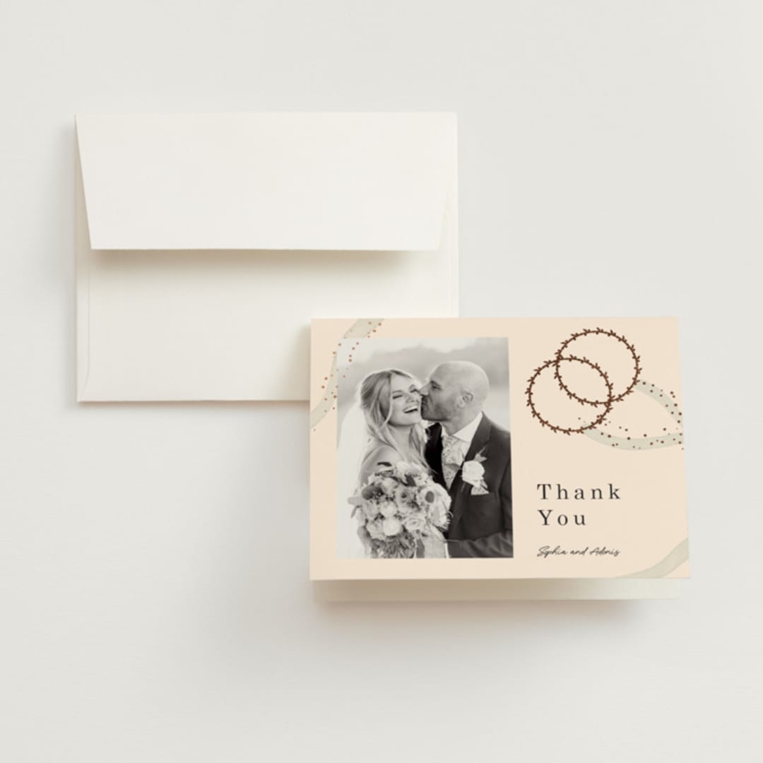 "Stefana" - Wedding Thank You Cards in Linen by Maria Hilas-Louie - Front