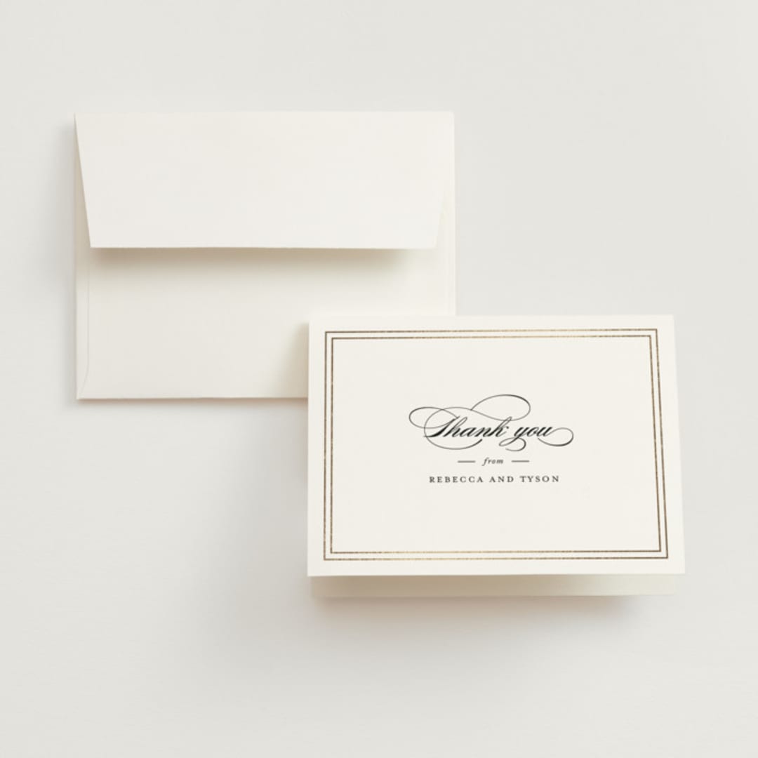 "Eloquence" - Wedding Thank You Cards in Snow by Kimberly FitzSimons - Front