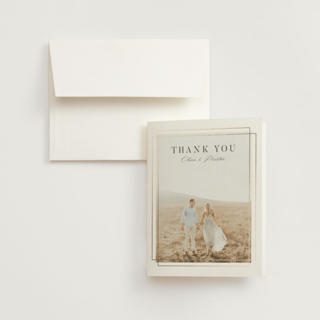"Regent" - Wedding Thank You Cards in Opal by Robert and Stella - Front