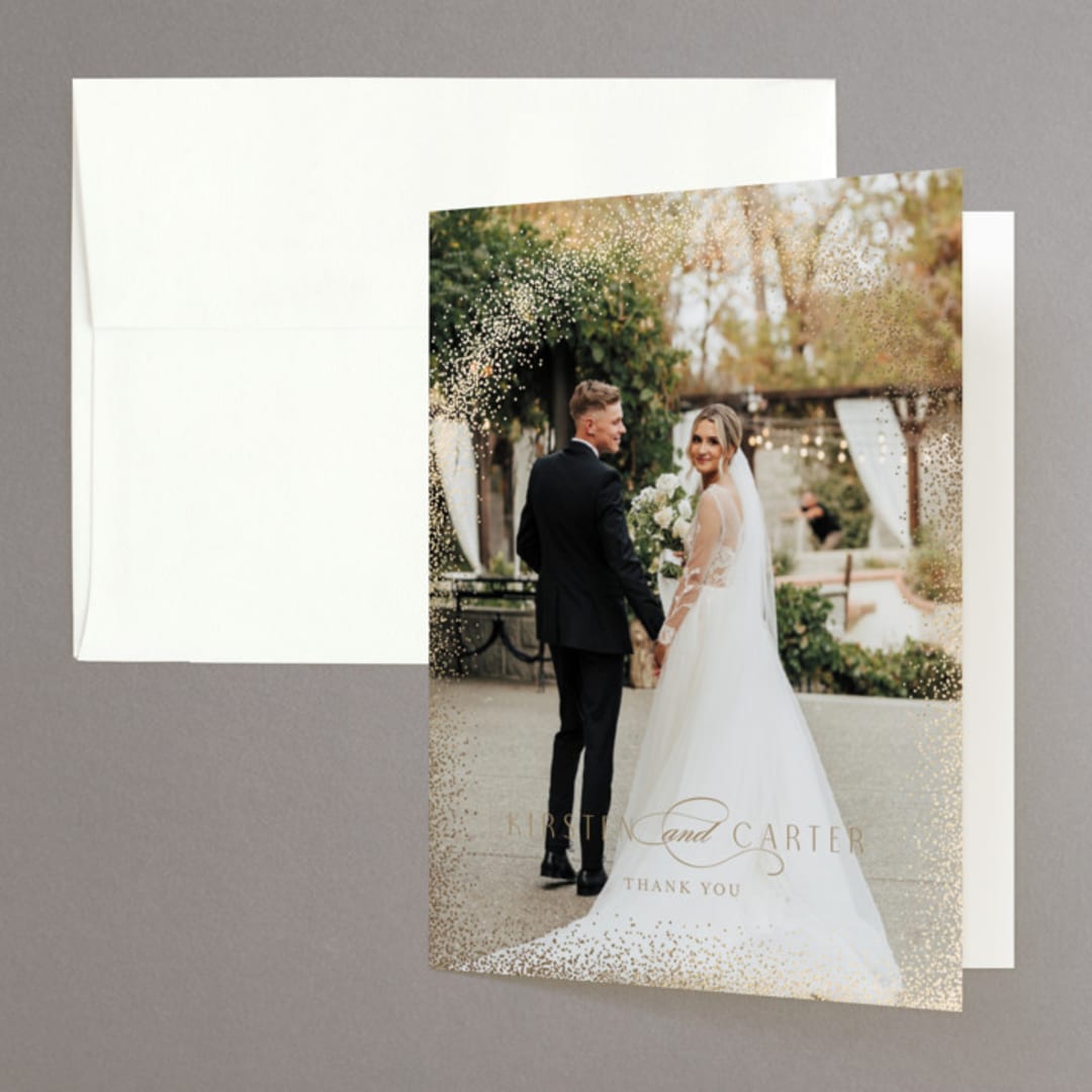 "glitter arch" - Wedding Thank You Cards in Champagne by Design Lotus - Front