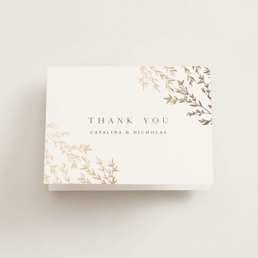 "Swoon" - Wedding Thank You Cards in Cotton by Carolyn Nicks - Front