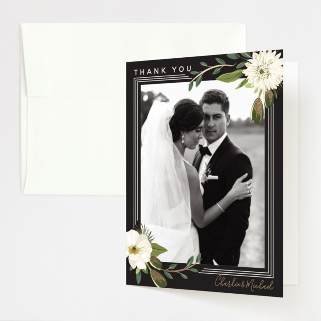"Garden Blooms" - Wedding Thank You Cards in Ivory by Susan Moyal - Front